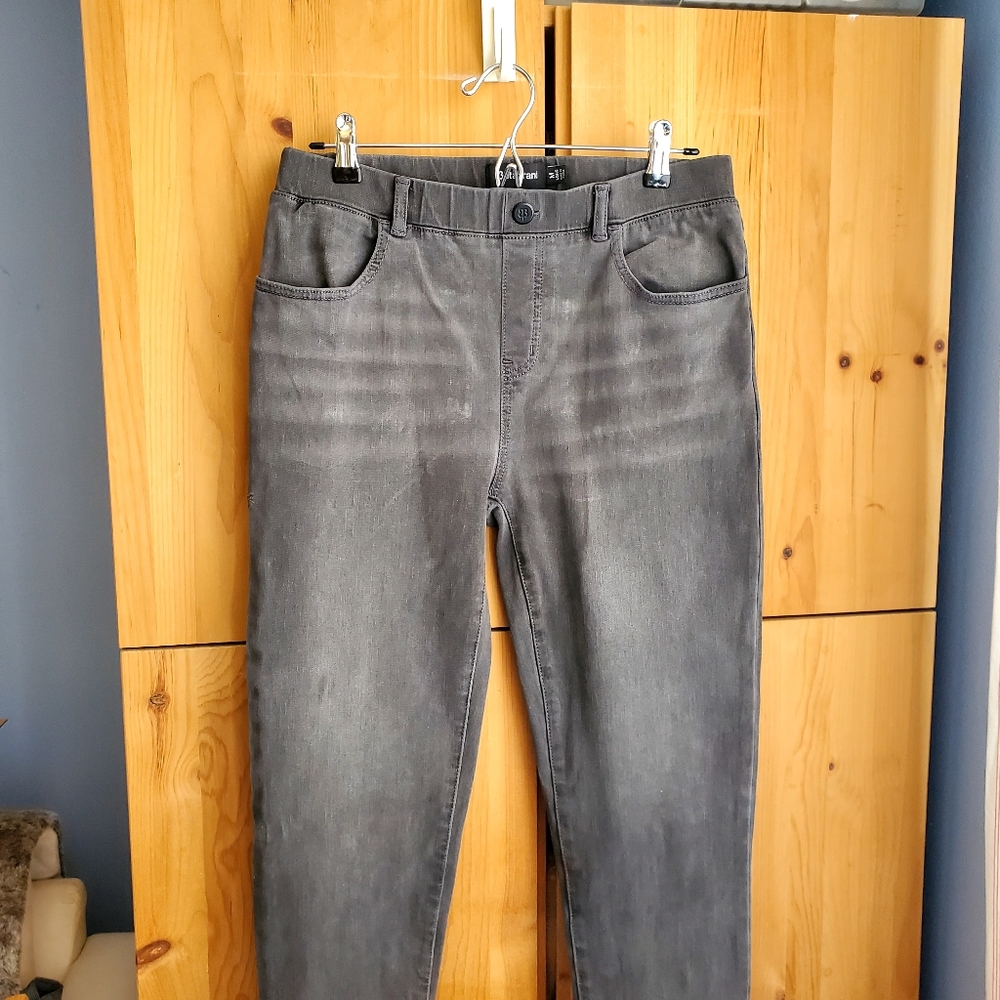 Betabrand Women's Dark Grey Pull on Slim Leg Jeans size Medium Long